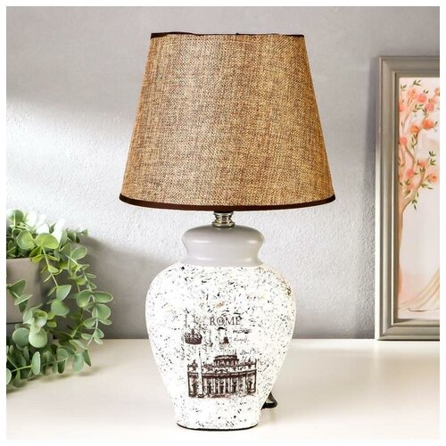 фото Лампа настольная керамика "римская империя" е14 220в 39х25х25 см risalux
