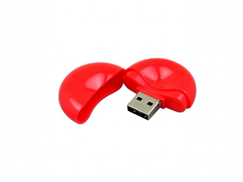 Пластиковая промо флешка круглой формы (4 Гб / GB USB 2.0 Красный/Red 021-Round Flash drive)