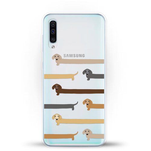 Силиконовый чехол Длинные Таксы на Samsung Galaxy A50 силиконовый чехол длинные таксы на samsung galaxy a12