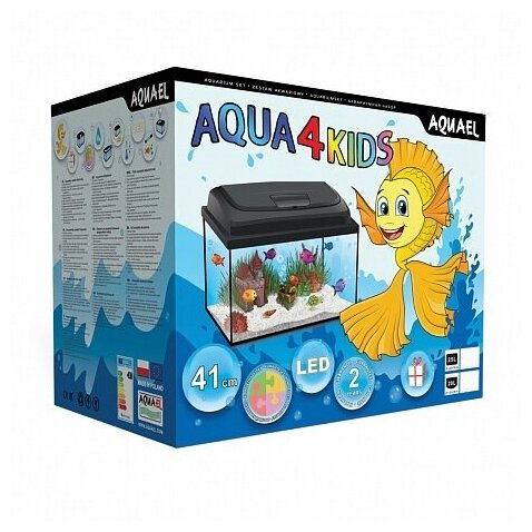 Аквариум AQUAEL AQUA4KIDS 40 DAY&NIGHT прямой, черный (25л) - фотография № 4