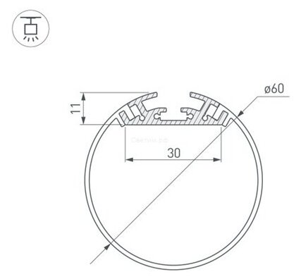 Профиль SL-ROUND-D60-2000 ANOD - (2 м.) - фотография № 3