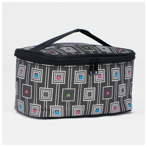 фото Косметичка на молнии, зеркало, цвет чёрный no name