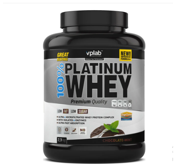 Vplab Протеин сывороточный "Platinum Whey", шоколад и мята, 2,3 кг