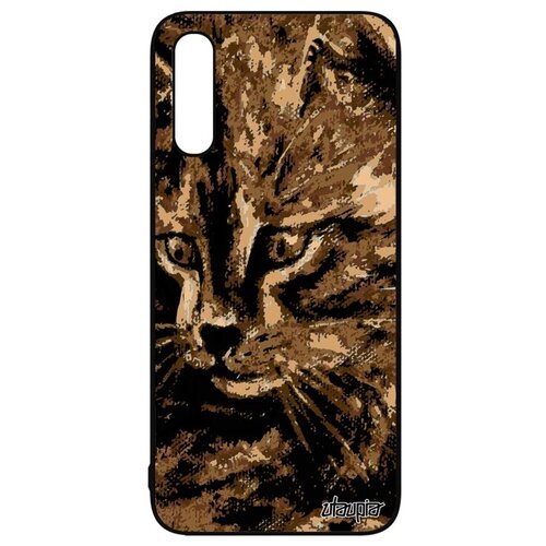 фото Противоударный чехол на смартфон // galaxy a50 // "котенок" cat кот, utaupia, коричневый