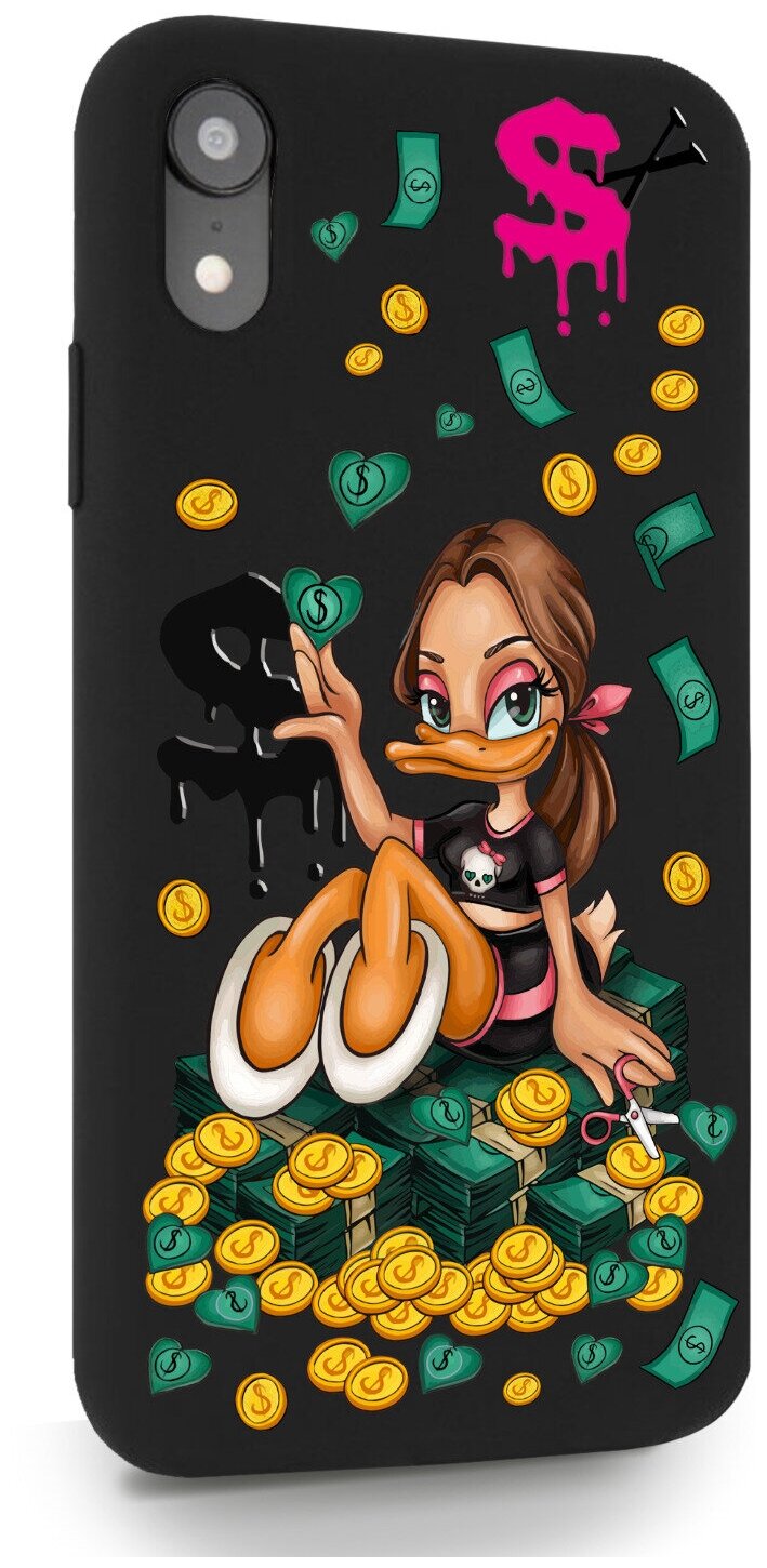 Черный силиконовый чехол MustHaveCase для iPhone XR Уточка Девочка для Айфон 10R Противоударный