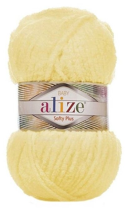 Пряжа Alize Softy plus желтый (13), 100%микрополиэстер, 120м, 100г, 1шт