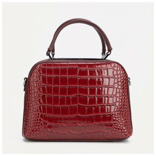 фото Сумка-саквояж на молнии, цвет бордовый нет бренда