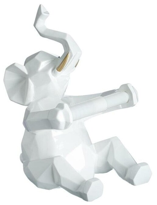 Хорошие сувениры Держатель для туалетной бумаги "Слон" белый 21х19х30см - фотография № 6