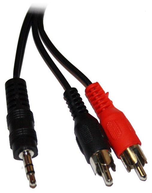 Аудио кабель 2xRCA (f) - miniJack (m) 3,5mm