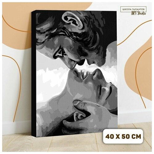 фото Картина по номерам на холсте с подрамником поцелуй 40х50 см нет бренда