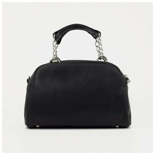 фото Саквояж, отдел на молнии, наружный карман, длинный ремень, цвет чёрный textura