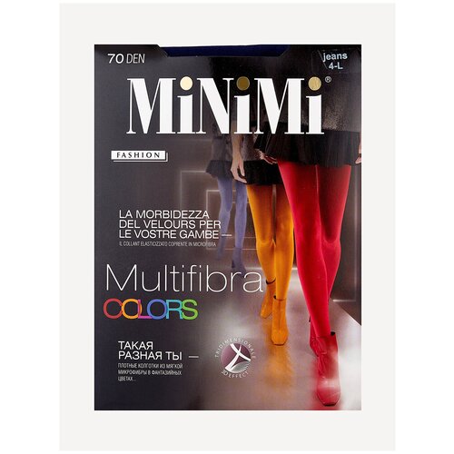 фото Колготки minimi multifibra colors, 70 den, с ластовицей, размер 2-3, голубой, синий