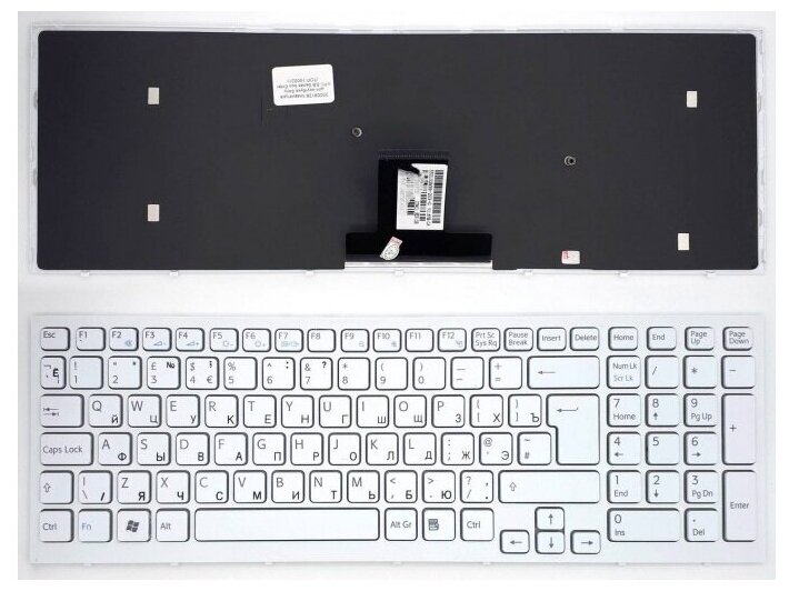 Клавиатура для ноутбука Sony Vaio VPCEB1A4E белая с рамкой 1170₽