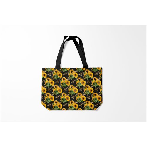 фото Сумка-шоппер / 46х35 см / тренды / цветы fashion sunflowers and bees burnettie