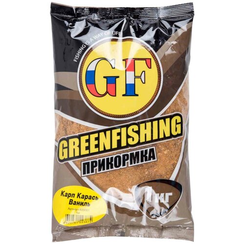прикормка greenfishing g 7 карп карась 1кг 775106 Прикормка GF Карп, Карась (Ваниль), 1 кг