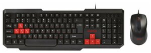 Проводной мультимедийный комплект клавиатура+мышь Smartbuy ONE черно-красный (SBC-230346-KR)