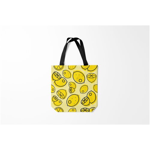 фото Сумка-шоппер / 40х40 см / популярные иллюстрации / еда лимончики burnettie