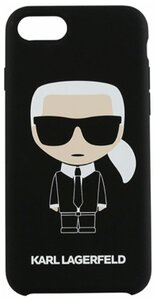 Фото Lagerfeld для iPhone 7/8/SE 2020 Liquid silicone Iconic Karl Hard Black