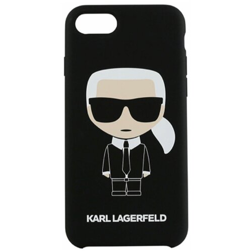 Lagerfeld для iPhone 7/8/SE 2020 Liquid silicone Iconic Karl Hard Black