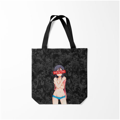 фото Сумка-шоппер / 40х40 см / аниме / ahegao японская анимация burnettie