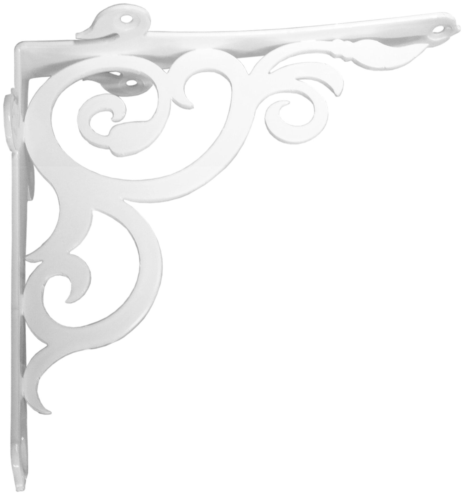Кронштейн декоративный для полки «Афос 180», 1 шт. 18х16,5х5,5 см. 0,25 Белый