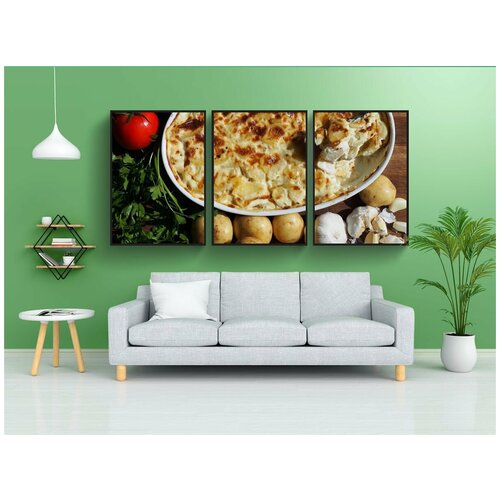 фото Набор модулных постеров для интерьера "крем, картошка, гратен" 60x90 см. в тубусе, без рамки lotsprints