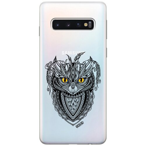Ультратонкий силиконовый чехол-накладка Transparent для Samsung Galaxy S10 с 3D принтом Grand Owl ультратонкий силиконовый чехол накладка transparent для samsung galaxy s10e с 3d принтом grand owl