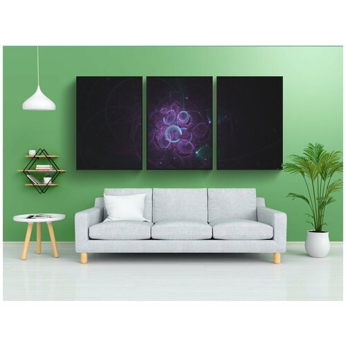 фото Набор модулных постеров для интерьера "фрактал, пламя, энергия" 60x90 см. в тубусе, без рамки lotsprints