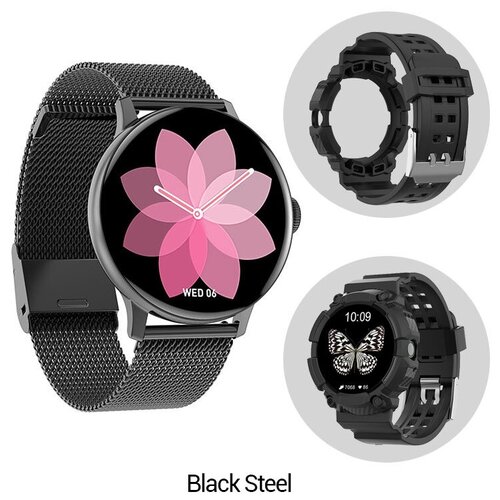 Kingwear Смарт часы KingWear DT2 с bluetooth звонком Черные часы черный металлический и черный силиконовый ремни 499000₽