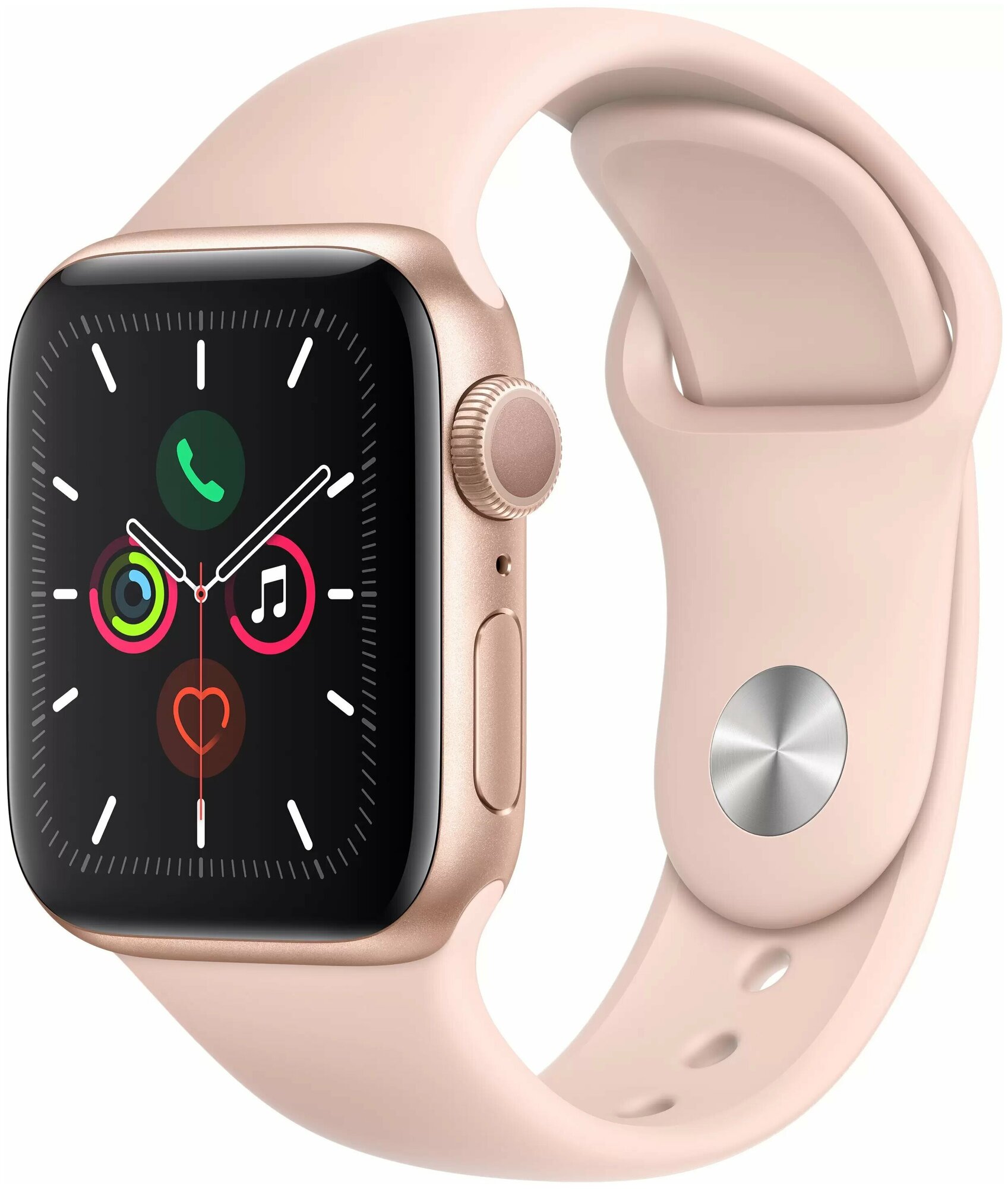 Умные часы Apple Watch Series 5 (GPS Only 40мм Gold Aluminum with Pink Sand Sport Band) MWV72