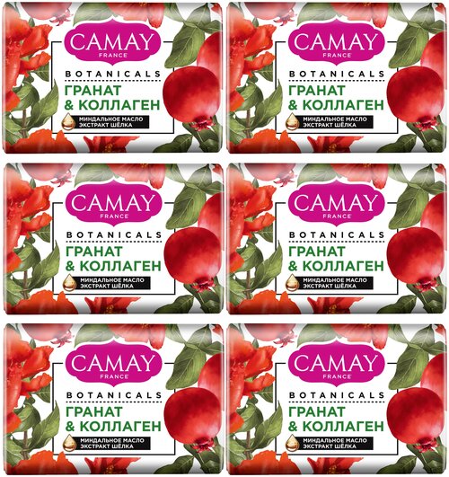 Camay мыло кусковое Botanicals Гранат & коллаген гранат, 6 шт., 85 г