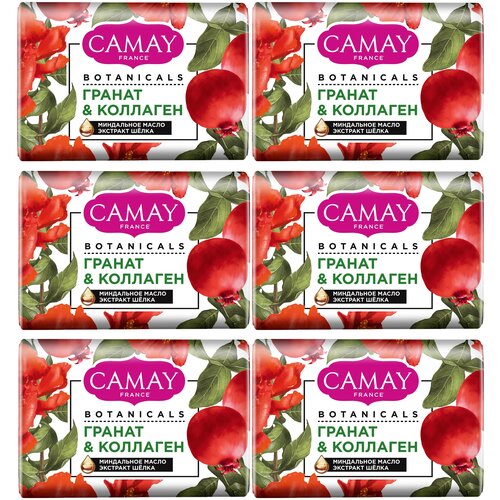 Camay мыло кусковое Botanicals Гранат & коллаген гранат, 6 шт., 85 г