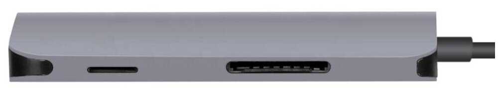 Type-C - концентратор, разветвитель, хаб GSMIN BL14 8 в 1 (LAN, Type-C, SD Card, TF Card, 3x USB 3.0, HDMI) (Серебристый)