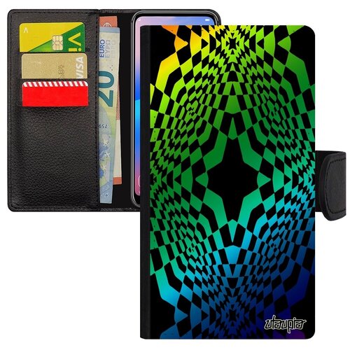 фото Противоударный чехол книжка на мобильный // apple iphone 8 plus // "иллюзия звезда" узор волна, utaupia, цветной