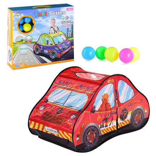 Палатка детская игровая Пожарная машина с шариками 118х68х72 см (в коробке) Oubaoloon
