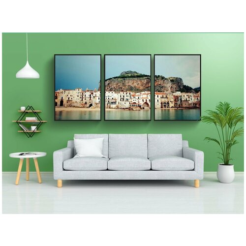 фото Набор модулных постеров для интерьера "чефалу, сицилия, италия" 60x90 см. в тубусе, без рамки lotsprints