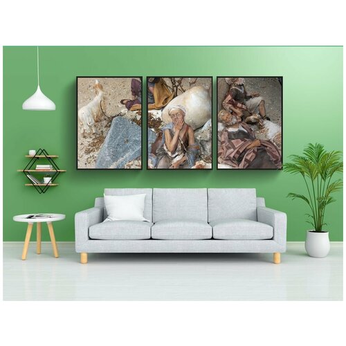 фото Набор модулных постеров для интерьера "рождество, вертеп, адвент сезон" 60x90 см. в тубусе, без рамки lotsprints