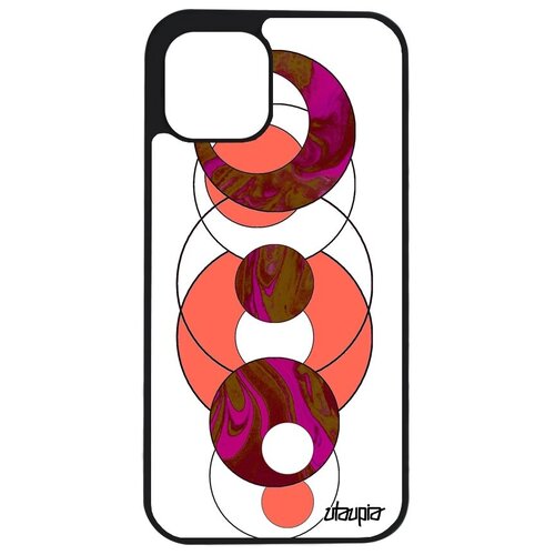 фото Противоударный чехол на телефон // iphone 12 pro // "круги" структура рисунок, utaupia, розовый