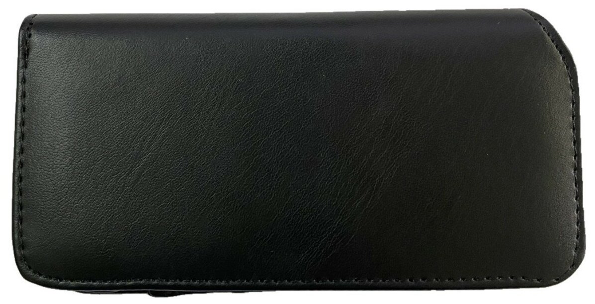 фото Чехол сумка кобура для телефона черный / размер 130 мм на 70 мм / на ремень пояс универсальный, большой с магнитной застежкой и двойным фиксатором