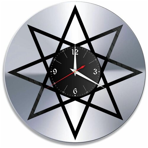 фото Настенные часы redlaser звезда, серебро, из винила №1 vc-12028-2