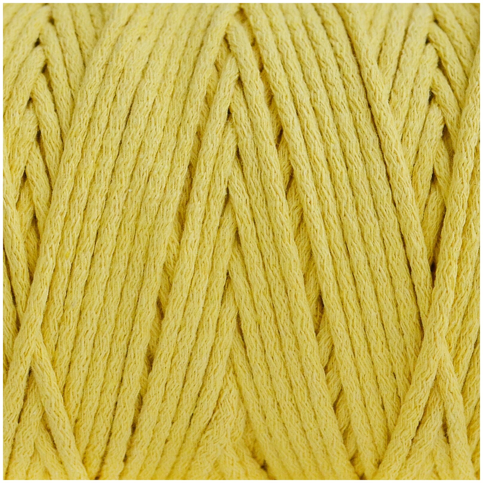 Шнур для рукоделия (вязания, макраме) Узелки из Питера 100% хлопок, 5 мм, 200 м, жёлтый