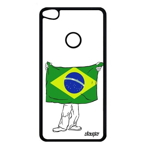 фото Чехол на телефон // huawei p8 lite 2017 // "флаг бразилии с руками" стиль страна, utaupia, белый