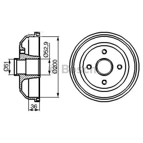 BOSCH 0986477134 0 986 477 134_барабан тормозной\ Opel Corsa 1.0-1.4/1.8/1.7Di/DTi 00