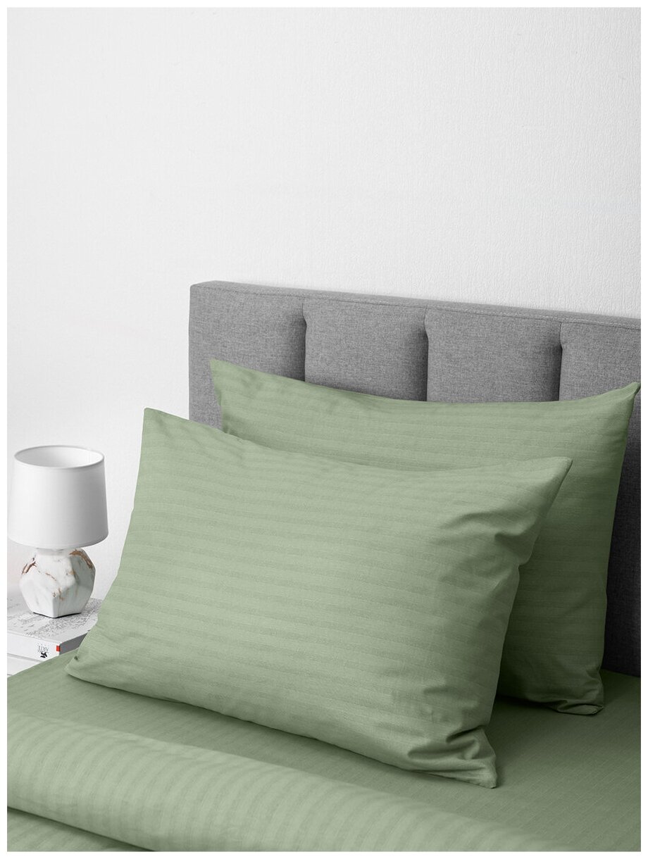 Пододеяльник LOVEME 1,5 спальный 148х215 см, цвет зеленый (Smoke Green), поплин, 100% хлопок - фотография № 7