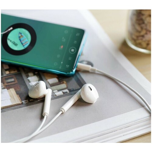 Наушники проводныегарнитурас микрофоном для компьютераiphoneтелефонаайфонасмартфонапланшетаподарок ребенкуподругедевушкеженебелые 142600₽