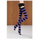 Dollmore 12 inches Striped Stocking Black and Violet (Чёрно-фиолетовые чулки для кукол Пуллип 31 см / Блайз / Доллмор) - изображение