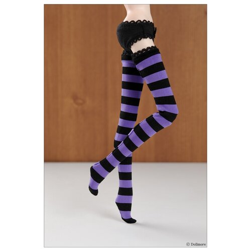 Dollmore 12 inches Striped Stocking Black and Violet (Чёрно-фиолетовые чулки для кукол Пуллип 31 см / Блайз / Доллмор)