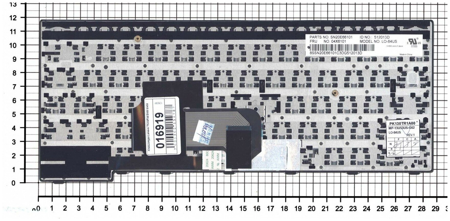 Клавиатура для ноутбука Lenovo PK130TR1A00 черная с черной рамкой и указателем