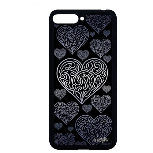 фото Модный чехол на смартфон // huawei y6 2018 // "сердце" страсть любовь, utaupia, черный