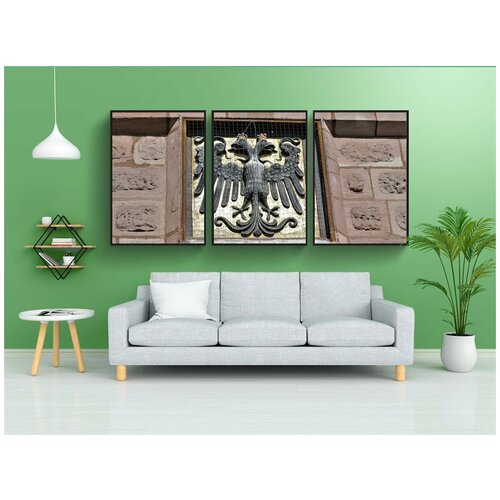 фото Набор модулных постеров для интерьера "герб, камень, стена" 60x90 см. в тубусе, без рамки lotsprints